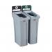 Rubbermaid Slim Jim 2-Stream Recycling Station General WasteMixed Recycling 2129601 RU91843
