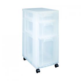 Really Useful Plastic Storage Tower 3 Drawers Clear 7L/12L/25L DT1019 RUP63357