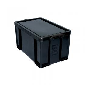 Really Useful 64L Recycled Plastic Storage Box Black 64Black R RUP80004