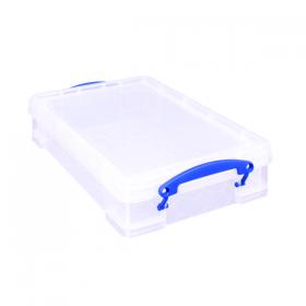 Really Useful 4 litre Plastic Storage Box With lid 395x255x80mm Clear KING4C RUP80044
