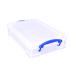 Really Useful 4 litre Plastic Storage Box With lid 395x255x80mm Clear KING4C