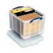 Really Useful 35L Plastic Storage Box With Lid W480xD390xH310mm Clear 35C RUP80130