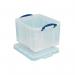 Really Useful 35L Plastic Storage Box With Lid W480xD390xH310mm Clear 35C RUP80130