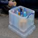 Really Useful 35L Plastic Storage Box With Lid W480xD390xH310mm Clear 35C RUP80130