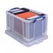 Really Useful 48L Plastic Storage Box W600xD400xH310mm Clear 48C RUP80147