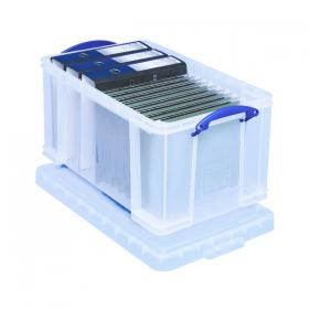 Really Useful 48L Plastic Storage Box W600xD400xH310mm Clear 48C RUP80147