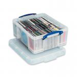 Really Useful 18L Plastic Storage Box with Lid L480xW390xD200mm CDDVDs Clear EBCCD RUP80155