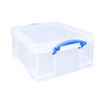 Really Useful 18L Plastic Storage Box with Lid W480xD390xH200mm CD/DVDs Clear EBCCD RUP80155
