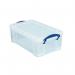 Really Useful 9L Storage Box With Lid and Clip Lock Handles Clear 9C RUP80173