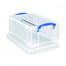 Really Useful 9L Box With Lid and Carry Handles Clear (Dimensions 395x255x155mm) 9C RUP80173