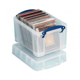 Really Useful 3L Plastic Storage Box With Lid 245x180x160mm Clear 3C RUP80177