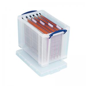 Really Useful 19L Plastic Storage Box With Lid W375xD255xH290mm Clear