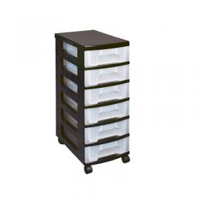 Really Useful Plastic Storage Tower with 6 Drawers Black ST6X7C RUP80651