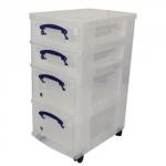 Really Useful Mobile Storage Unit With Removable Boxes Clear St2X9+4X9C