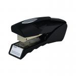 In the photograph, three black Rexel Gazelle half strip staplers are displayed next to each other. The staplers have a sleek design and can hold up to 20 sheets of paper. The logo Rexel is prominently displayed on the side.
