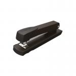 In the image, a sleek black Rexel Aquarius full strip stapler can be seen. It has a 25 sheet capacity and is adorned with the Rexel logo. The stapler has a modern design and is made by the reputable brand Rexel. A necessary tool for any office setting.