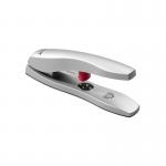 A silver Rexel Odyssey heavy duty stapler, able to handle up to 60 sheets at a time, sitting on a desk. The sleek design features a comfortable grip and easy-to-use mechanism. Perfect for any busy office or home workspace.