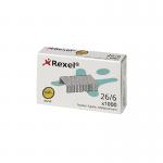 The image depicts a pack of 1000 Rexel No. 56 staples, each measuring 6mm in size. The shiny, silver staples are neatly aligned in rows, with the Rexel logo visible on the packaging. The pack is labeled as 6131 in black letters against a white background.