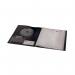 The photograph shows a black A4-size Rexel Clearview Display Book with 24 pockets, featuring a clear cover for easy viewing of contents. This professional looking display book is perfect for organizing and presenting important documents and reports.
