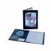 This photograph features a Rexel Clearview Display Book with 24 pockets, perfect for storing and displaying A3 sized documents. The cover is black and the pockets are clear, providing a professional and sleek look.