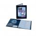 The image shows a black A5-sized display book with a clearview cover. It has 24 pockets and is manufactured by Rexel, known for their high-quality products. This display book is perfect for organizing and displaying important documents in a professional manner.