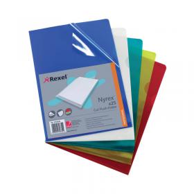 Rexel Nyrex Cut Flush Folders A4 Assorted (Pack of 25) 12161AS RX12161A