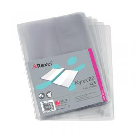 Rexel Nyrex Twin Wallet A4 Clear (Pack of 25) 12195 RX12195