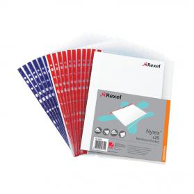 Rexel Quality Pocket A4 Blue Spine Embossed (Pack of 25) 12233 RX12233