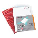 Rexel Quality Pocket A4 Red Spine Left Opening Embossed (Pack of 25) 12253 RX12253