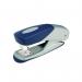 The picture shows a blue and silver Rexel Matador half strip stapler. The sleek design and sturdy construction of the stapler is evident, with the Rexel logo clearly displayed. It appears ready to tackle any office task.