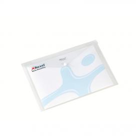 Rexel Popper Folder A4 Clear White (Pack of 5) 16129WH RX16129W