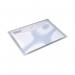 The picture displays a pack of 5 clear landscape A4 Rexel popper wallets and zip files. The wallets have a bright, ice popper design and are perfect for organizing documents and papers. The zip files provide additional security and protection.