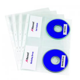 Rexel Nyrex CD/DVD Pockets Clear (Pack of 5) 2001007 RX21178