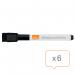 Rexel Magnet Dry Erase Markers Black (Pack of 6) 2104184 RX46923