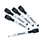 Rexel Magnet Dry Erase Markers Black (Pack of 6) 2104184 RX46923