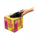 The LeCube Bin Liners are sleek black refuse sacks with tie handles and a dispenser. Each bag holds 100 litres and comes in a pack of 75.