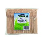 Caterpack Enviro Wooden Forks (Pack of 100) RY10568 RY06346