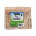 This photograph shows a pack of 100 environmentally-friendly wooden spoons in an unbranded disposable cutlery caterpack. The spoons are neatly stacked and ready to be used, with a smooth and natural finish.