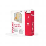 Velcro Stick On Tape Loop Only 20mmx10m White VEL-EC60222 RY60222