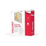 Velcro Stick On Tape Hook Only 20mmx10m White VEL-EC60223 RY60223
