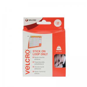 Velcro Stick On Coins Loop Only 19mm White Pack of 125 VEL-EC60232