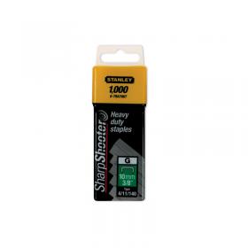 Stanley SharpShooter Heavy Duty 10mm 3/8in Type G Staples (Pack of 1000) 1-TRA706T SB54281