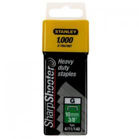Stanley SharpShooter Heavy Duty 10mm 3/8in Type G Staples (Pack of 1000) 1-TRA706T SB54281
