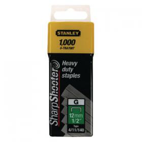 Stanley SharpShooter Heavy Duty 12mm 1/2in Type G Staples (Pack of 1000) 1-TRA708T SB54298