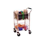 Mail Room Distribution Trolley With 2 Baskets Chrome 320537 SBY00016