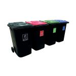 VFM Wheelie Bins 240L With Colour Coded Lids/Stickers (Set of 4) 426069 SBY02968