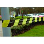 VFM Striped Tape Barrier 500m Black/Yellow (Non-adhesive suitable for indoor or outdoor use) 304927 SBY04280