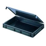 VFM Black Euro Pallet Stacking Box With Lid 307446 SBY04902