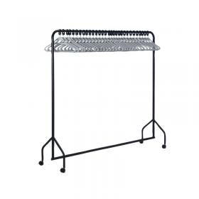 VFM Black Garment Rail With 30 Grey Hangers 311418 SBY06350