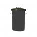 Heavy Duty Cylindrical Storage Bin with Lid Black 311960 SBY06630